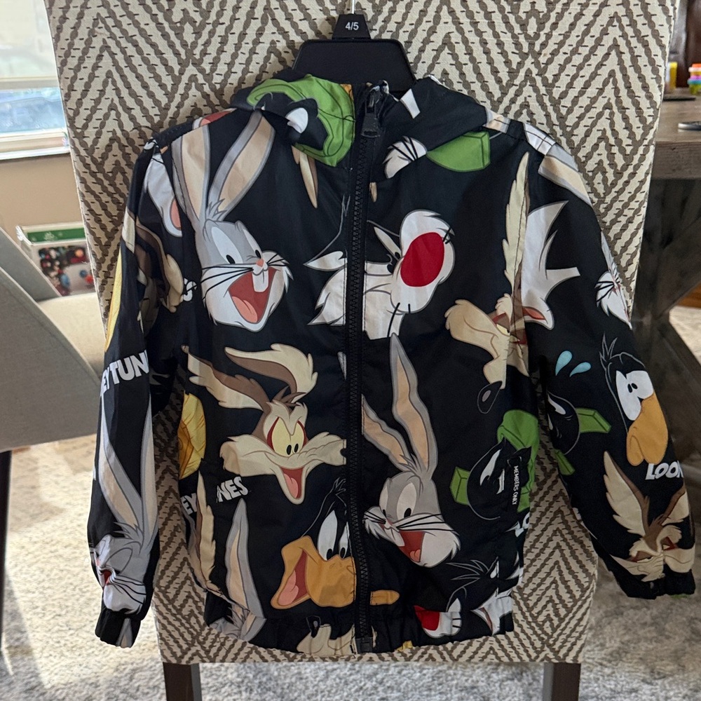 Members Only Kids Raincoat - Black with Cartoon Characters
